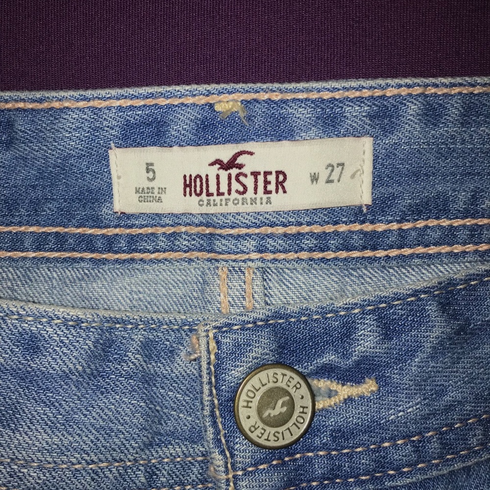 Hollister low rise jean shorts lace pockets - Picture 3 of 5